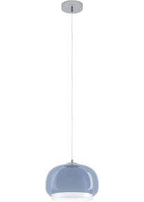 Eglo H&auml;ngeleuchte "BELOMONTEJO", blau (blau, wei&szlig;), 1, &Oslash; 30cm H: 126cm, 1 Stk., Leuchten, H&auml;ngelampe, Lampe h&auml;ngend, chrom Glas, Wohnzimmer, H&auml;ngeleuchte