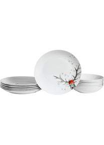 Tafelservice Creatable "Luna Hirsch", wei&szlig;, 12 Stk., Porzellan, Geschirr-Sets, Tafelservice, Teller Set, winterliches Hirsch-Motiv