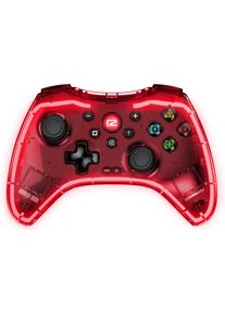 READY2GAMING Nintendo-Controller "Nintendo Switch Pro Pad X Led Edition in transparent mit roter LED", rot, B:17cm H:18cm T:6,4cm, Spielecontroller, Nintendo-Controller