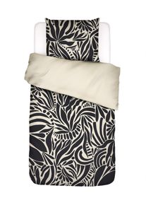 Bettw&auml;sche Essenza "Allori", beige (anthrazit), B/L: 135cm x 200cm, 1 Stk., 1 Stk., Satin (Bio-Baumwolle), B/L: 80cm x 80cm, 2 Stk., Bettw&auml;sche, Bettw&auml;sche