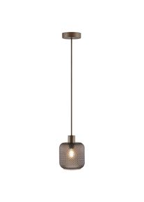 OTTO HOME Pendelleuchte "Tallissa, H&auml;ngelampe m.Glasschirm, dimmbar per Wanddimmer, E14-Fassung", braun, 1, 1 Stk., Leuchten, mit strukturierten Galsschirmen, braun, Retro-Design, Pendelleuchte