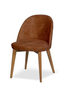 4-Fu&szlig;stuhl Home Affaire "NUVOLA Stuhl,Armstuhl,Made in Italy,Massivholz,Samt,24 Farbvarianten", braun (eiche natur, terra rotbraun, eiche natur, terra rotbaun), 1 Stk., Massivholz, St&uuml;hle, 4-Fu&szlig;stuhl, Esszimmerstuhl,schmutzabweisender Velours mit Wolkeneffekt
