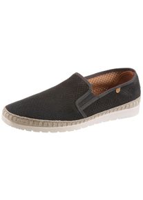 Slipper VERBENAS "Boris Hole Gallery", Damen, Gr. 43, ungef&uuml;ttert, schwarz (anthrazit), Textil, Veloursleder, unifarben, Schuhe Slipper, Espadrilles, Sommerschuh, Freizeitschuh mit luftiger Perforierung