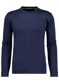 Langarmshirt Ragman, Herren, Gr. M, blau (marineblau), Jersey, 50% Baumwolle 50% Polyester, regular fit, Rundhals, Shirts Langarmshirt