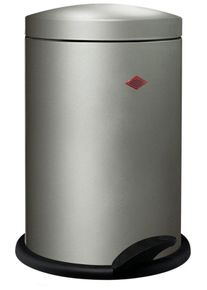 M&uuml;lleimer Wesco "116 Alpha", silber (neusilber), B:30cm H:42,5cm T:30cm, Stahlblech, M&uuml;lleimer, M&uuml;lleimer, Tretabfallsammler, 13 Liter