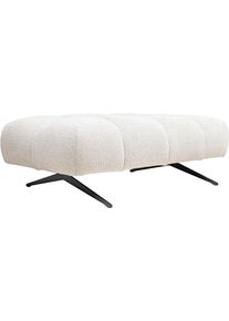 Polsterhocker WERK2 "Prado-S in Bubble-Optik, passend zum Designer Sofa Prado-S", wei&szlig; (creme), B:129cm H:45cm T:75cm, 100% Polyester, Hocker, Polsterhocker, Gro&szlig;er Polsterhocker in Chenille, 129 cm breit & 45 cm hoch