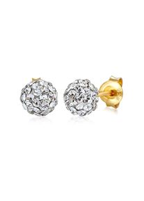 Paar Ohrstecker Elli "Ohrringe Kugel Funkelnd 925 Silber, mit Kristallen von Swarovski(R)", gold, Ohrringe, Damen, Silber 925 (Sterlingsilber), Paar Ohrstecker