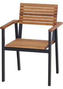 Gartenstuhl siena GARDEN "&raquo;Bozen&laquo; Aluminium mit Robinienholz", beige (natur, anthrazit, natur), B:60cm H:83cm T:58,5cm, Aluminium, St&uuml;hle, Gartenstuhl, 100% FSC, stapelbar
