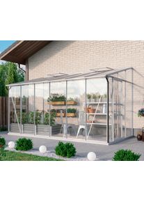 Anlehngew&auml;chshaus Vitavia "Osiris 7800", silber (silberfarben), B:190cm T:379cm, Gew&auml;chsh&auml;user, Anlehngew&auml;chshaus