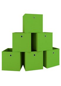 Faltbox Vcm "6er Set Faltbox Klappbox Aufbewahrungsbox Boxas", gr&uuml;n, B:27cm T:27cm, Aufbewahrungsboxen, Faltbox