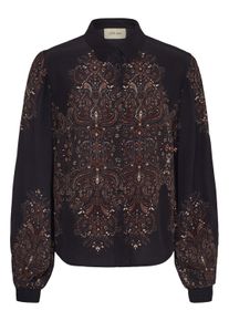 Langarmbluse Cream "Cream Bluse langarm CRJosia", Damen, Gr. 36, schwarz (schwarz ethnic florals), Blusen Langarmbluse
