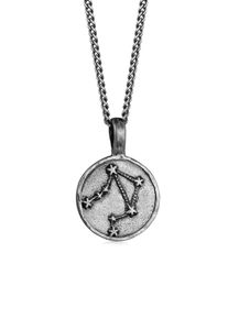 Kette mit Anh&auml;nger HAZE & GLORY "Halskette Sternzeichen Sternbild Waage - Libra 925 Silber" Gr. 60, grau, Halsketten, Herren, Silber 925 (Sterlingsilber), Kette mit Anh&auml;nger