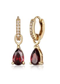 Paar Creolen Elli "Ohrringe Creolen Tropfen Zirkonia 925 Sterling Silber vergoldet" Gr. 25, gold, Ohrringe, Damen, 25,mit Stein, Silber 925 (Sterlingsilber), Paar Creolen