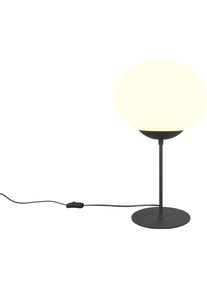 Trio LEUCHTEN Tischleuchte "FOMENTO, Tischlampe mit Glasschirm &Oslash; 30cm, exkl 1x E27 max 40W", schwarz (schwarz matt), 1, &Oslash; 30cm H: 52cm, 1 Stk., Leuchten, Tischleuchte Metall mit Glas Lampenschirm, Glas opalwei&szlig; H&ouml;he 52cm, Tischleuchte