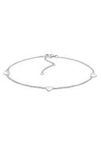 Fu&szlig;kette NENALINA "Fu&szlig;schmuck Herzen Verspielt Strand Sommer Trend 925 Silber" Gr. 25, silber, Fu&szlig;ketten, Damen, Silber 925 (Sterlingsilber), Fu&szlig;kette