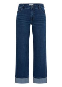 Regular-fit-Jeans Kaffe CURVE "Kaffe Curve Jeans KCandrya", Damen, Gr. 50, Normalgr&ouml;&szlig;en, blau (medium blau washed denim), Jeans Regular-fit-Jeans
