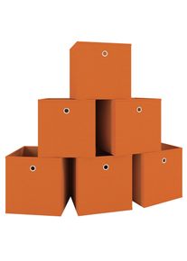 Faltbox Vcm "6er Set Faltbox Klappbox Aufbewahrungsbox Boxas", orange, B:27cm T:27cm, Aufbewahrungsboxen, Faltbox