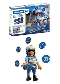 Konstruktions-Spielset Playmobil "Playmobil Hi Magische Sticker Polizei (72251), City Action", blau (bunt), Spielbausteine, Kinder, Kunststoff, Konstruktions-Spielset, Made in Europe; mit interaktivem Backpack kompatibel (nicht enthalten)