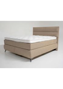 Boxbett Home Affaire "COLORADO Doppelbett inkl. Bettkasten, Federkernbett, Metalkonstruktion", beige (creme), B:210cm L:212cm, 94%PES, 6% Nylon, Komplettbetten, Boxbett, Matratze: 3-Z-Taschenfederkern, H&auml;rtegrad 3, inkl. Topper