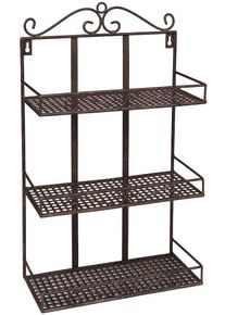 Deko-Wandregal AMBIENTE HAUS "Wandregal - antikbraun 50cm", braun (antikbraun), B:30cm H:50cm T:13cm, Metall, Regale, Deko-Wandregal