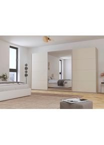 Kleiderschrank OTTO HOME "Schrank Garderobe Ankleide Schlafzimmerschrank Mietswohnung AGORDO", beige (kaschmir (champagner), griffleisten alufarbig), B:360cm H:229cm T:62cm, Holzwerkstoff, Schr&auml;nke, Kleiderschrank, Kaschmir mit Spiegel, Top Innenausstattung MADE IN GERMANY