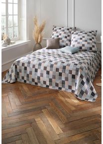 Betthusse Heine "Tagesdecke Tagesdecke", bunt (braun, grau), B:180cm, Hussen, Betthusse
