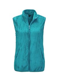 Kurzweste GOLDNER "Teddy-Weste aus flauschigen Fleece", Damen, Gr. 42, blau (dunkelt&uuml;rkis), Obermaterial: 100% Polyester PES., Westen Kurzweste, Ohne