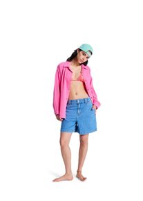 Shorts Roxy "Island Hopper High Surf Wash", Damen, Gr. 26 (XS), Normalgr&ouml;&szlig;en, blau (surf wash), Obermaterial: 74% Baumwolle, 25% Recycled Baumwolle, 1% Elasthan., Hosen Shorts