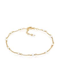 Fu&szlig;kette Elli "Fu&szlig;schmuck Fu&szlig;kette mit S&uuml;&szlig;wasserzuchtperle 925 Silber" Gr. 22, gold, Fu&szlig;ketten, Damen, Silber 925 (Sterlingsilber), Fu&szlig;kette