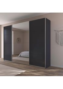 Kleiderschrank OTTO HOME "Schrank Garderobe Ankleide Schlafzimmerschrank Mietswohnung AGORDO", grau (graumetallic, griffleisten alufarbig), B:315cm H:229cm T:62cm, Holzwerkstoff, Schr&auml;nke, Kleiderschrank, Graumetallic mit Spiegel, Top Innenausstattung MADE IN GERMANY