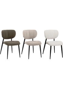 Esszimmerstuhl OMG DESIGN "Joe", braun (toffee, schwarz, toffee), B:53cm H:84cm T:62cm, St&uuml;hle, Esszimmerstuhl, moderner Boucl&eacute; Bezug, bequem gepolstert, K&uuml;chenstuhl