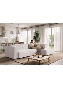 Ecksofa OTTO HOME "Merid L-Form, B: 295 cm - OTTO. Verl&auml;ssliche Qualit&auml;t.", wei&szlig; (creme), B:295cm H:70cm T:162cm, Struktur fein (100% Polyester);Samtoptik (100% Polyester);Samtcord (92% Polyester, 8% Polyamid), Sofas, Ecksofa, jederzeit durch Module erweiterbar