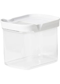 Vorratsdose Emsa "Optima", transparent, B:9,9cm H:12,5cm L:16cm, Kunststoff, Lebensmittelaufbewahrungsbeh&auml;lter, Vorratsdose, 1 Liter, rechteckig, Schiebedeckel, frische Dichtung, Stapelr&auml;nder