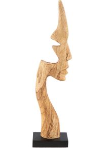 Skulptur Gilde "Skulptur Gesicht Silhouette naturfarben", braun (naturfarben), B:15,5cm H:63,5cm T:9cm, Mangoholz, Dekofiguren, Skulptur, Gesicht Dekoobjekt zeitgen&ouml;ssische Kunst abstrakte K&ouml;pfe