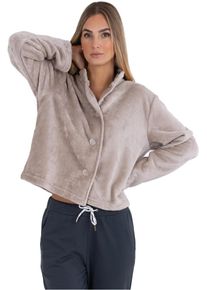 WEWO-Fashion Damenbademantel WEWO FASHION "Bettj&auml;ckchen 6603" Gr. 36, beige (stone), L:56cm, Wellsoft-Microfaser, Hausm&auml;ntel, Damenbademantel, un&uuml;bertroffen kuschelig