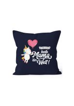 MoonWorks Dekokissen »Kissenbezug Einhorn Muttertag Beste Mama der Welt Unicorn Mother`s Day 40x40 Baumwolle MoonWorks®