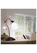 etc-shop Tischleuchte, Tisch Lampe Wohn Steh Leuchte Metall Kristall Glas Weiß rostfarbig im Set inklusive LED Leuchtmittel
