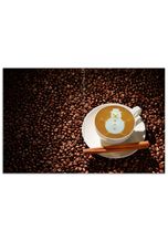 Wallario Herd-Abdeckplatte »Kaffee mit Schneemann aus Milchschaum