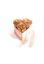 Kunstblume »Infinity Rosenbox 3 Rosen Goldhochzeit Geschenk Herzform Rosenherz Jubiläumsgeschenk