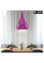 etc-shop Deckenleuchte, Design Pendel Hänge Leuchte Ess Zimmer purple Decken Flur Lampe im Set inkl. LED Leuchtmittel