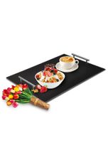 Sendez Servierplatte »Serviertablett aus Schiefer Betttablett Frühstückstablett Tablett Schieferplatte«