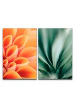 Sinus Art Leinwandbild »2 Bilder je 60x90cm Blumen Blüten Warm Sommer Dekorativ Fotokunst Makrofotografie«