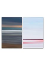 Sinus Art Leinwandbild »2 Bilder je 60x90cm Abstrakt Minimal Horizont Weite Meer Strand Kunstvoll«