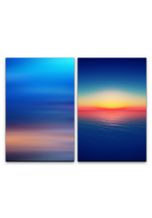 Sinus Art Leinwandbild »2 Bilder je 60x90cm Abstrakt Farben Horizont Meer Sonnenuntergang Weite Beruhigend«