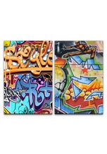 Sinus Art Leinwandbild »2 Bilder je 60x90cm Streetart Graffiti Wand Bunt Jugendzimmer Cool HipHop«