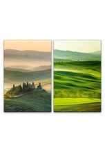 Sinus Art Leinwandbild »2 Bilder je 60x90cm Toskana Italien Hügel Finca Mediterran Landschaft Malerisch«