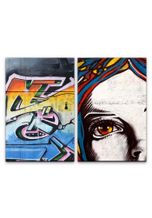 Sinus Art Leinwandbild »2 Bilder je 60x90cm Frauen Porträt Street Art Graffiti Bunt Jugendzimmer Hip Hop Cool«