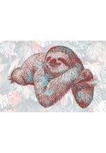ARCHITECTS PAPER Fototapete »Atelier 47 Sloth Design 1«, glatt, botanisch, (4 St), Tiere Fototapete SlothDesign 4,00 m x 2,70 m 200 g Vlies Premium Faultier Tapete mit Regenwald, bunt