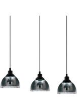 Eglo Hängeleuchte »BELESER«, schwarz / L90,5 x H110 x B20,5 cm / exkl. 3 x E27 (je max. 60W) / aus Stahl - Pendellampe - Pendelleuchte - Hängelampe - Hängeleuchte - Deckenlampe - Lampe - Esstischlampe - Esstisch - Küchenlampe, schwarz