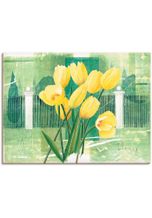 Artland Wandbild »Tulpen im Schlosspark«, Blumen (1 Stück), in vielen Größen & Produktarten -Leinwandbild, Poster, Wandaufkleber / Wandtattoo auch für Badezimmer geeignet, gelb